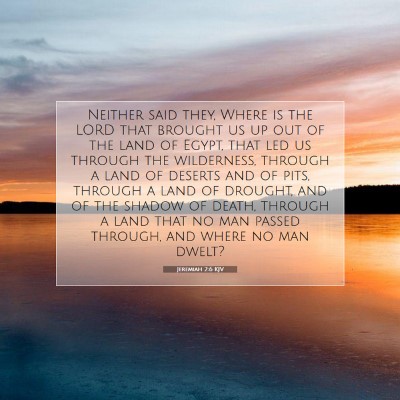 Picture 07 - Jeremiah 2:6 KJV - Neither said they, Where is the LORD that brought - Bible Verse Picture