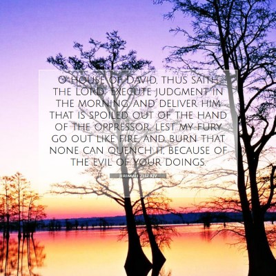 Picture 07 - Jeremiah 21:12 KJV - O house of David, thus saith the LORD; Execute - Bible Verse Picture