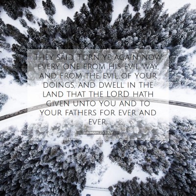 Picture 07 - Jeremiah 25:5 KJV - They said, Turn ye again now every one from his - Bible Verse Picture