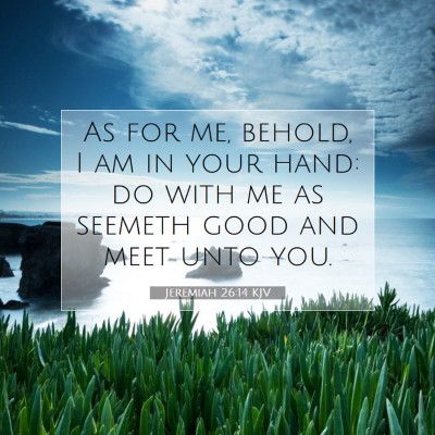 Picture 07 - Jeremiah 26:14 KJV - As for me, behold, I am in your hand: do with me - Bible Verse Picture