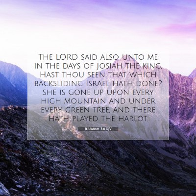 Picture 07 - Jeremiah 3:6 KJV - The LORD said also unto me in the days of Josiah - Bible Verse Picture