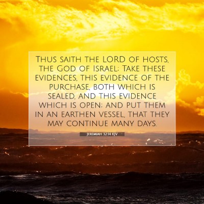 Picture 07 - Jeremiah 32:14 KJV - Thus saith the LORD of hosts, the God of Israel; - Bible Verse Picture