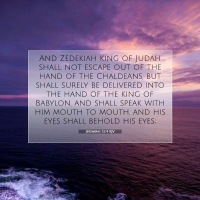 Picture 07 - Jeremiah 32:4 KJV - And Zedekiah king of Judah shall not escape out - Bible Verse Picture