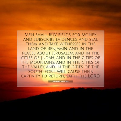 Picture 07 - Jeremiah 32:44 KJV - Men shall buy fields for money, and subscribe - Bible Verse Picture