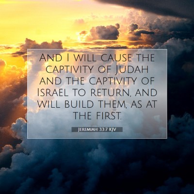 Picture 07 - Jeremiah 33:7 KJV - And I will cause the captivity of Judah and the - Bible Verse Picture