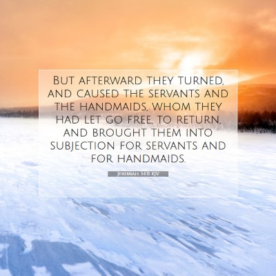 Picture 07 - Jeremiah 34:11 KJV - But afterward they turned, and caused the - Bible Verse Picture