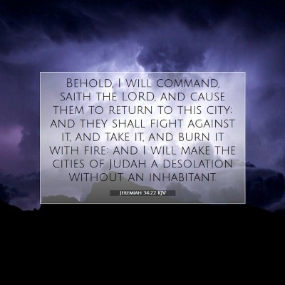 Picture 07 - Jeremiah 34:22 KJV - Behold, I will command, saith the LORD, and cause - Bible Verse Picture
