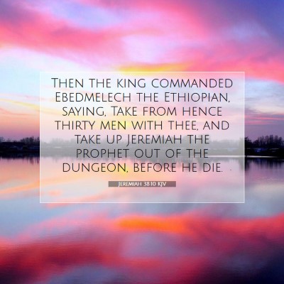 Picture 07 - Jeremiah 38:10 KJV - Then the king commanded Ebedmelech the Ethiopian, - Bible Verse Picture