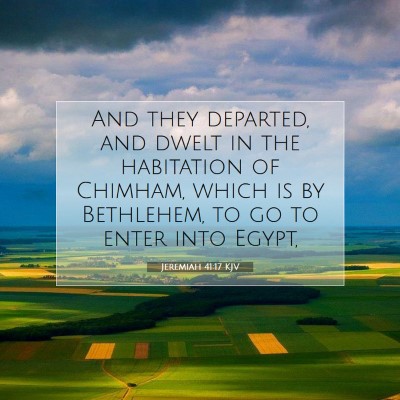 Picture 07 - Jeremiah 41:17 KJV - And they departed, and dwelt in the habitation of - Bible Verse Picture
