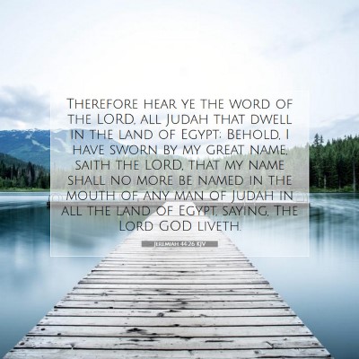 Picture 07 - Jeremiah 44:26 KJV - Therefore hear ye the word of the LORD, all Judah - Bible Verse Picture