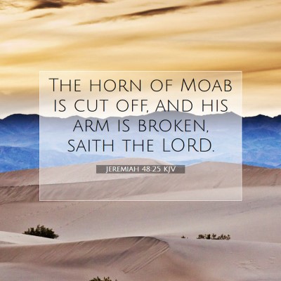 Picture 07 - Jeremiah 48:25 KJV - The horn of Moab is cut off, and his arm is - Bible Verse Picture