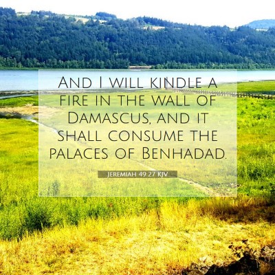 Picture 07 - Jeremiah 49:27 KJV - And I will kindle a fire in the wall of Damascus, - Bible Verse Picture