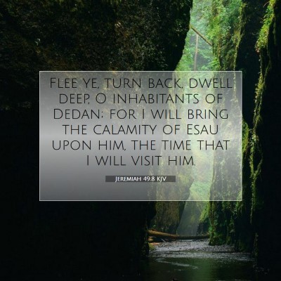 Picture 07 - Jeremiah 49:8 KJV - Flee ye, turn back, dwell deep, O inhabitants of - Bible Verse Picture