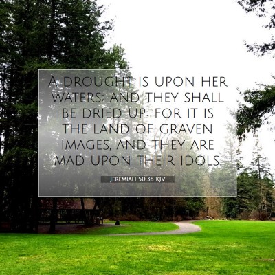 Picture 07 - Jeremiah 50:38 KJV - A drought is upon her waters; and they shall be - Bible Verse Picture