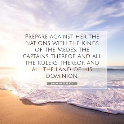 Picture 07 - Jeremiah 51:28 KJV - Prepare against her the nations with the kings of - Bible Verse Picture