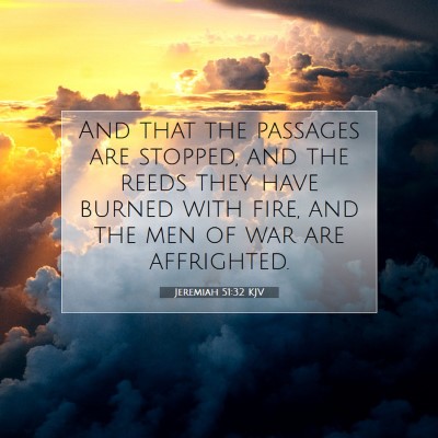 Picture 07 - Jeremiah 51:32 KJV - And that the passages are stopped, and the reeds - Bible Verse Picture