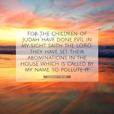 Picture 07 - Jeremiah 7:30 KJV - For the children of Judah have done evil in my - Bible Verse Picture