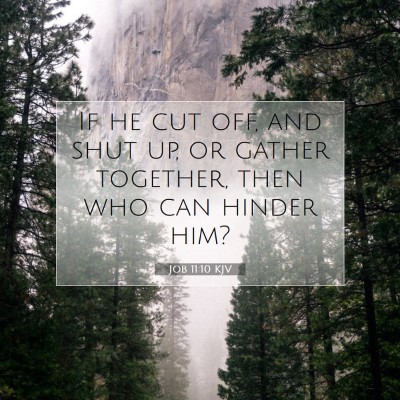 Picture 07 - Job 11:10 KJV - If he cut off, and shut up, or gather together, - Bible Verse Picture