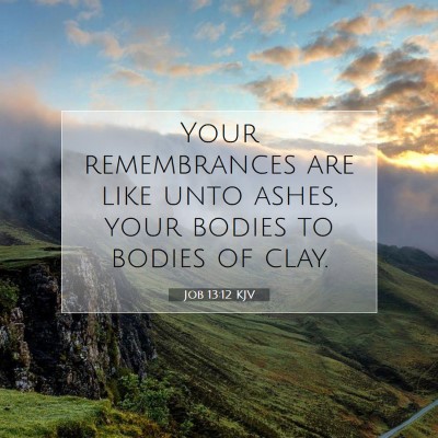 Picture 07 - Job 13:12 KJV - Your remembrances are like unto ashes, your - Bible Verse Picture