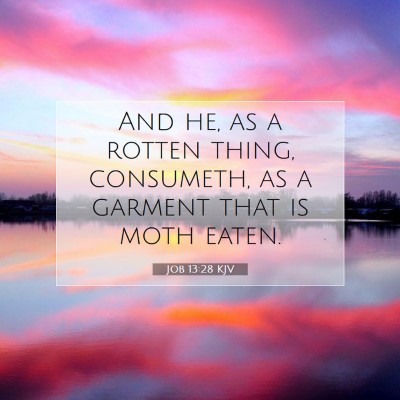 Picture 07 - Job 13:28 KJV - And he, as a rotten thing, consumeth, as a - Bible Verse Picture