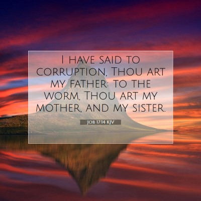 Picture 07 - Job 17:14 KJV - I have said to corruption, Thou art my father: to - Bible Verse Picture