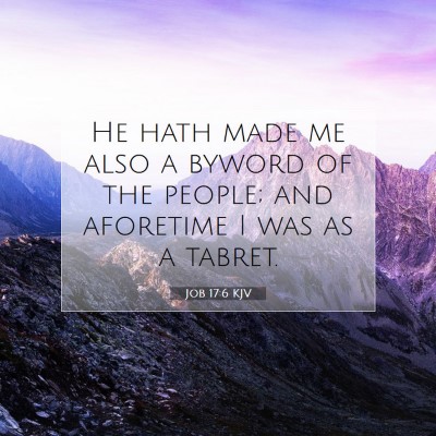 Picture 07 - Job 17:6 KJV - He hath made me also a byword of the people; and - Bible Verse Picture