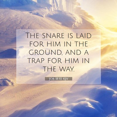 Picture 07 - Job 18:10 KJV - The snare is laid for him in the ground, and a - Bible Verse Picture