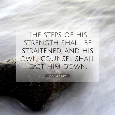 Picture 07 - Job 18:7 KJV - The steps of his strength shall be straitened, - Bible Verse Picture