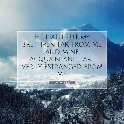 Picture 07 - Job 19:13 KJV - He hath put my brethren far from me, and mine - Bible Verse Picture