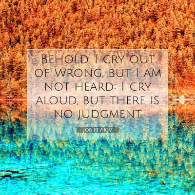 Picture 07 - Job 19:7 KJV - Behold, I cry out of wrong, but I am not heard: I - Bible Verse Picture