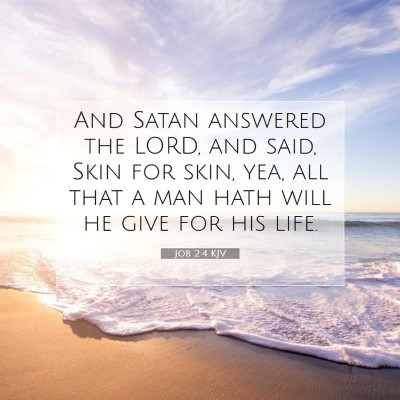 Picture 07 - Job 2:4 KJV - And Satan answered the LORD, and said, Skin for - Bible Verse Picture