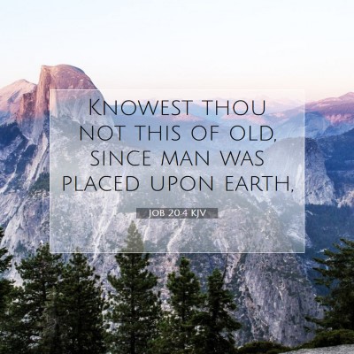 Picture 07 - Job 20:4 KJV - Knowest thou not this of old, since man was - Bible Verse Picture
