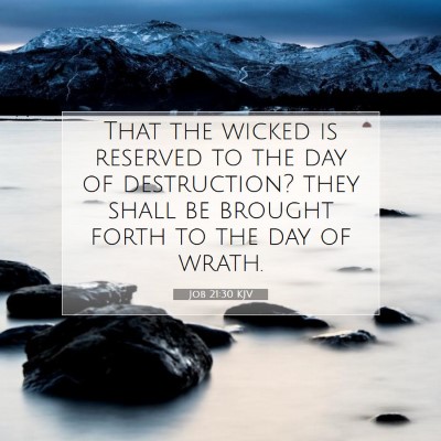 Picture 07 - Job 21:30 KJV - That the wicked is reserved to the day of - Bible Verse Picture