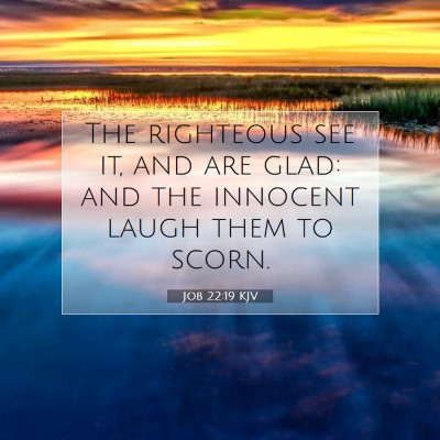 Picture 07 - Job 22:19 KJV - The righteous see it, and are glad: and the - Bible Verse Picture