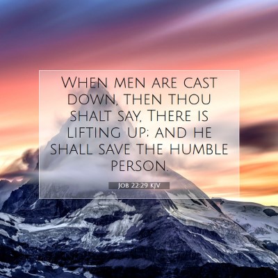 Picture 07 - Job 22:29 KJV - When men are cast down, then thou shalt say, - Bible Verse Picture