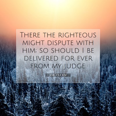Picture 07 - Job 23:7 KJV - There the righteous might dispute with him; so - Bible Verse Picture
