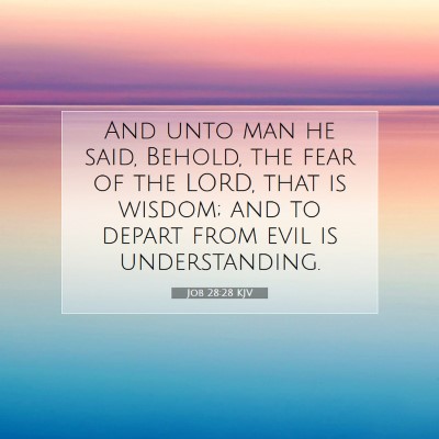 Picture 07 - Job 28:28 KJV - And unto man he said, Behold, the fear of the - Bible Verse Picture
