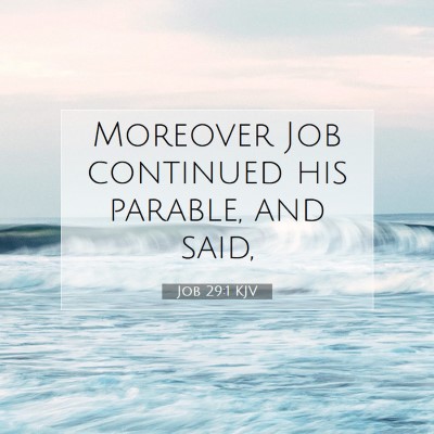 Picture 07 - Job 29:1 KJV - Moreover Job continued his parable, and - Bible Verse Picture
