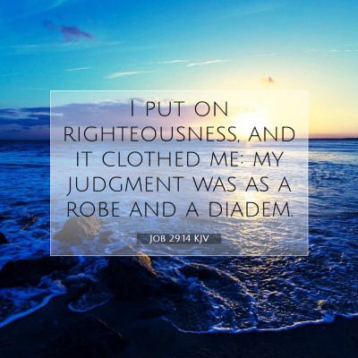 Picture 07 - Job 29:14 KJV - I put on righteousness, and it clothed me: my - Bible Verse Picture
