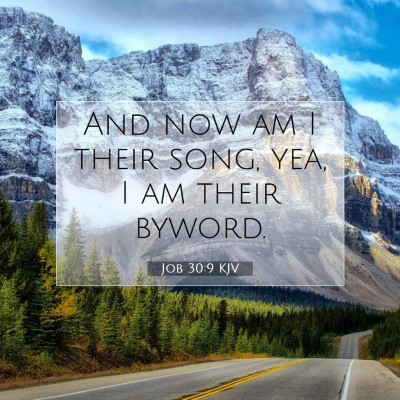 Picture 07 - Job 30:9 KJV - And now am I their song, yea, I am their - Bible Verse Picture