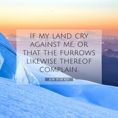 Picture 07 - Job 31:38 KJV - If my land cry against me, or that the furrows - Bible Verse Picture