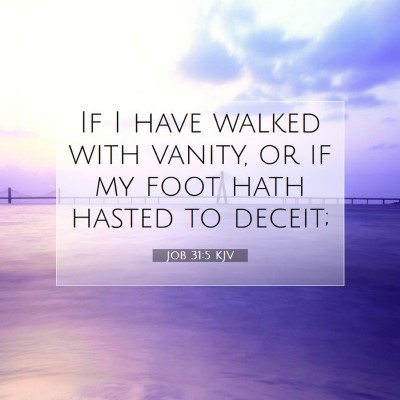 Picture 07 - Job 31:5 KJV - If I have walked with vanity, or if my foot hath - Bible Verse Picture