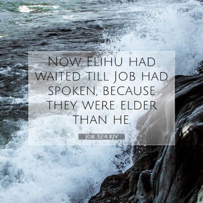 Picture 07 - Job 32:4 KJV - Now Elihu had waited till Job had spoken, because - Bible Verse Picture