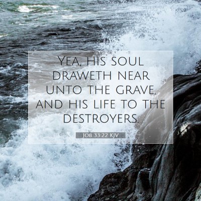 Picture 07 - Job 33:22 KJV - Yea, his soul draweth near unto the grave, and - Bible Verse Picture
