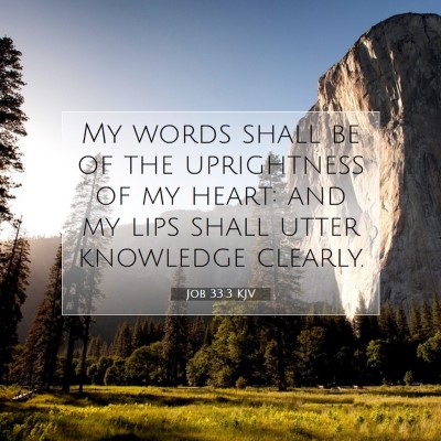 Picture 07 - Job 33:3 KJV - My words shall be of the uprightness of my heart: - Bible Verse Picture
