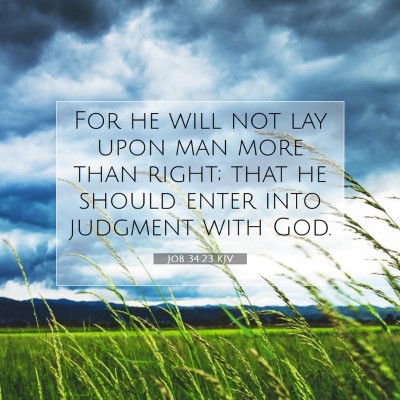 Picture 07 - Job 34:23 KJV - For he will not lay upon man more than right; - Bible Verse Picture