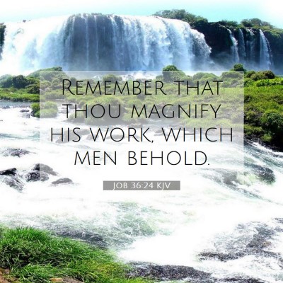 Picture 07 - Job 36:24 KJV - Remember that thou magnify his work, which men - Bible Verse Picture