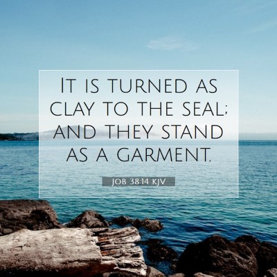 Picture 07 - Job 38:14 KJV - It is turned as clay to the seal; and they stand - Bible Verse Picture