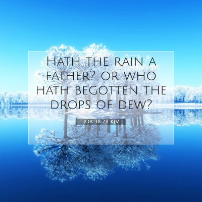 Picture 07 - Job 38:28 KJV - Hath the rain a father? or who hath begotten the - Bible Verse Picture