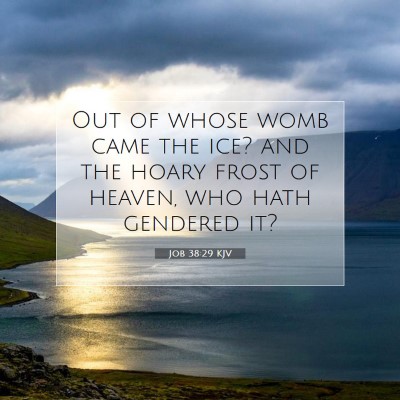 Picture 07 - Job 38:29 KJV - Out of whose womb came the ice? and the hoary - Bible Verse Picture